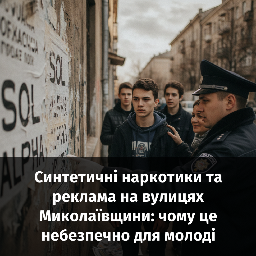 Синтетичні наркотики та реклама на вулицях Миколаївщини: чому це небезпечно для молоді