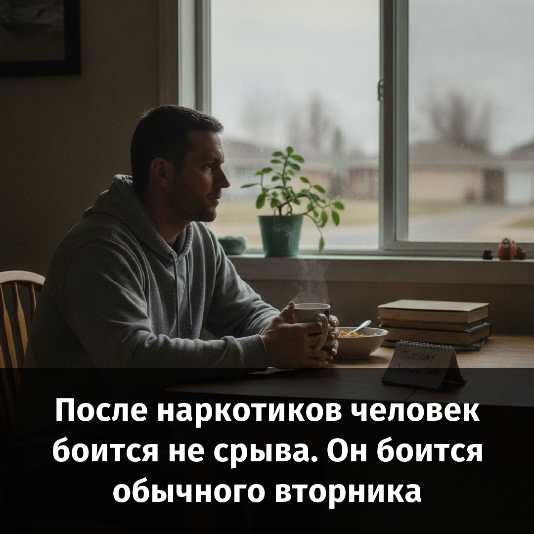 После наркотиков человек боится не срыва. Он боится обычного вторника
