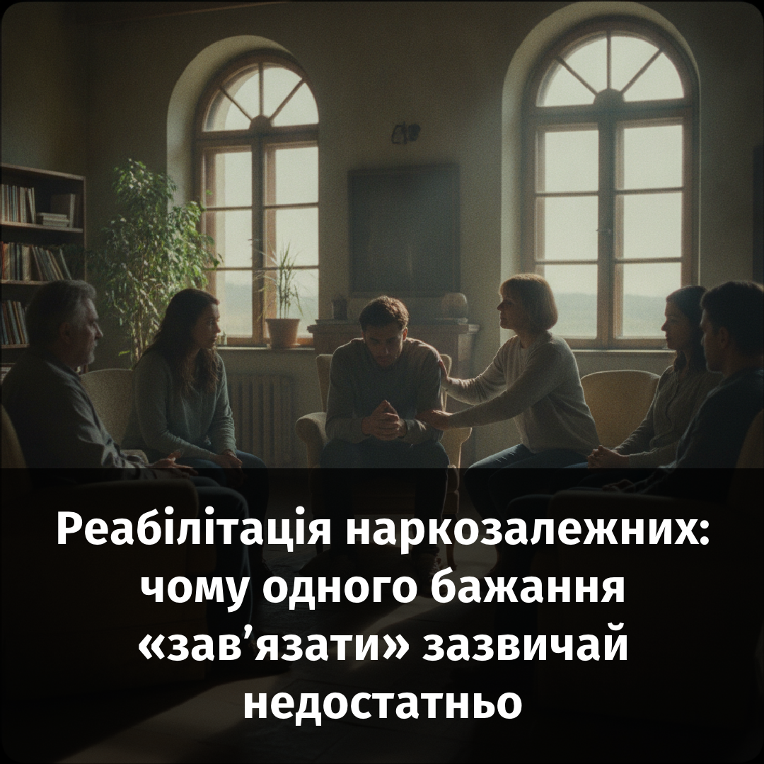 Реабілітація наркозалежних: чому одного бажання «завязати» зазвичай недостатньо