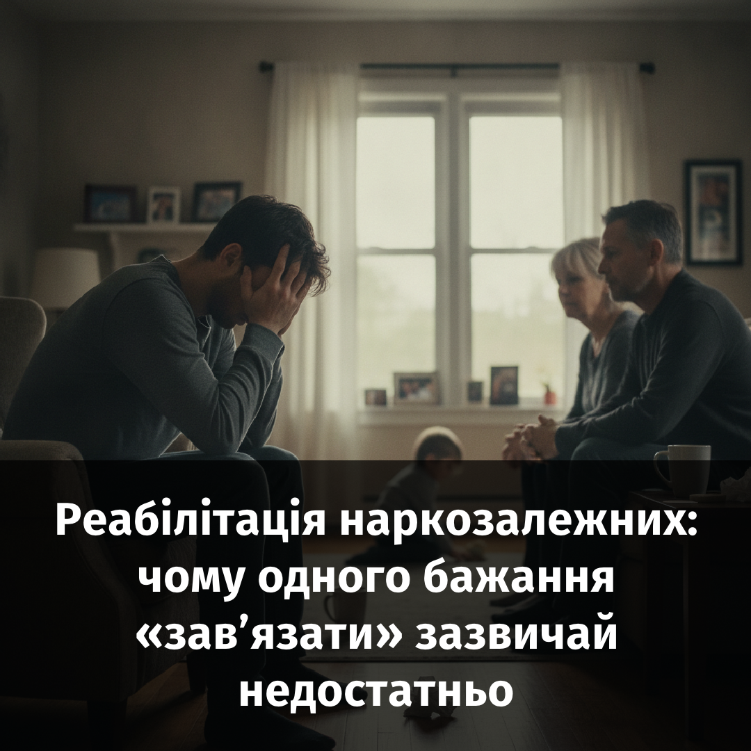 Реабілітація наркозалежних: чому одного бажання «завязати» зазвичай недостатньо
