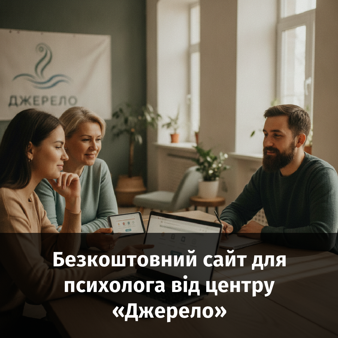 Безкоштовний сайт для психолога від центру «Джерело»